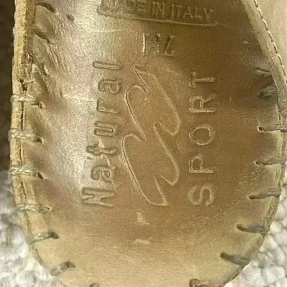 Natural Sport Italy Women's Mule Size 7 Wedge Heel Clog Tan Leather Lace Up Shoe - Picture 3 of 8